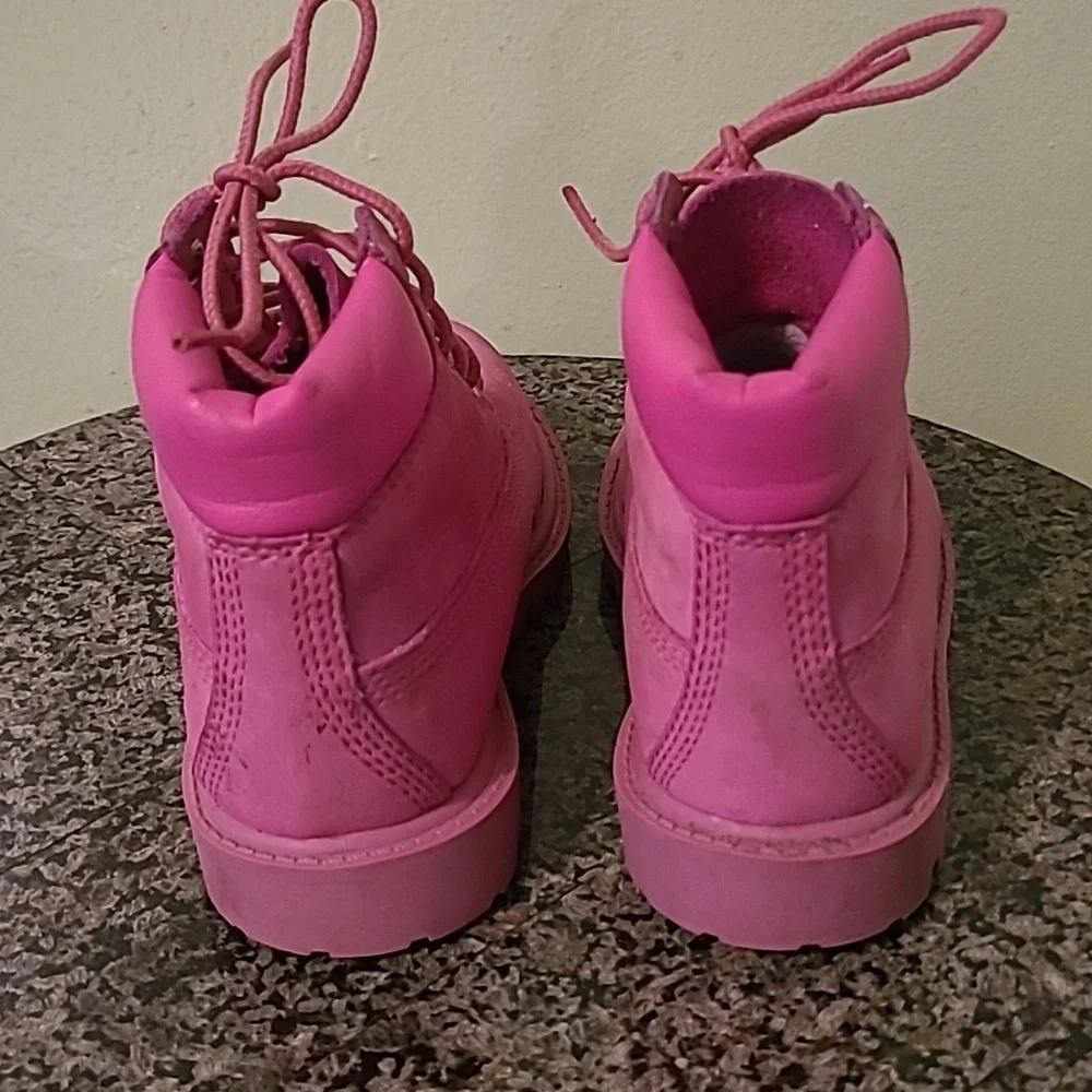 Timberland Pink Nubuck Leather Boots Toddler Girls 10 Waterproof Winter Casual